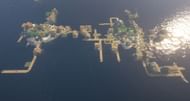 Two connected islands can be found in this seed (Image via Minecraft)